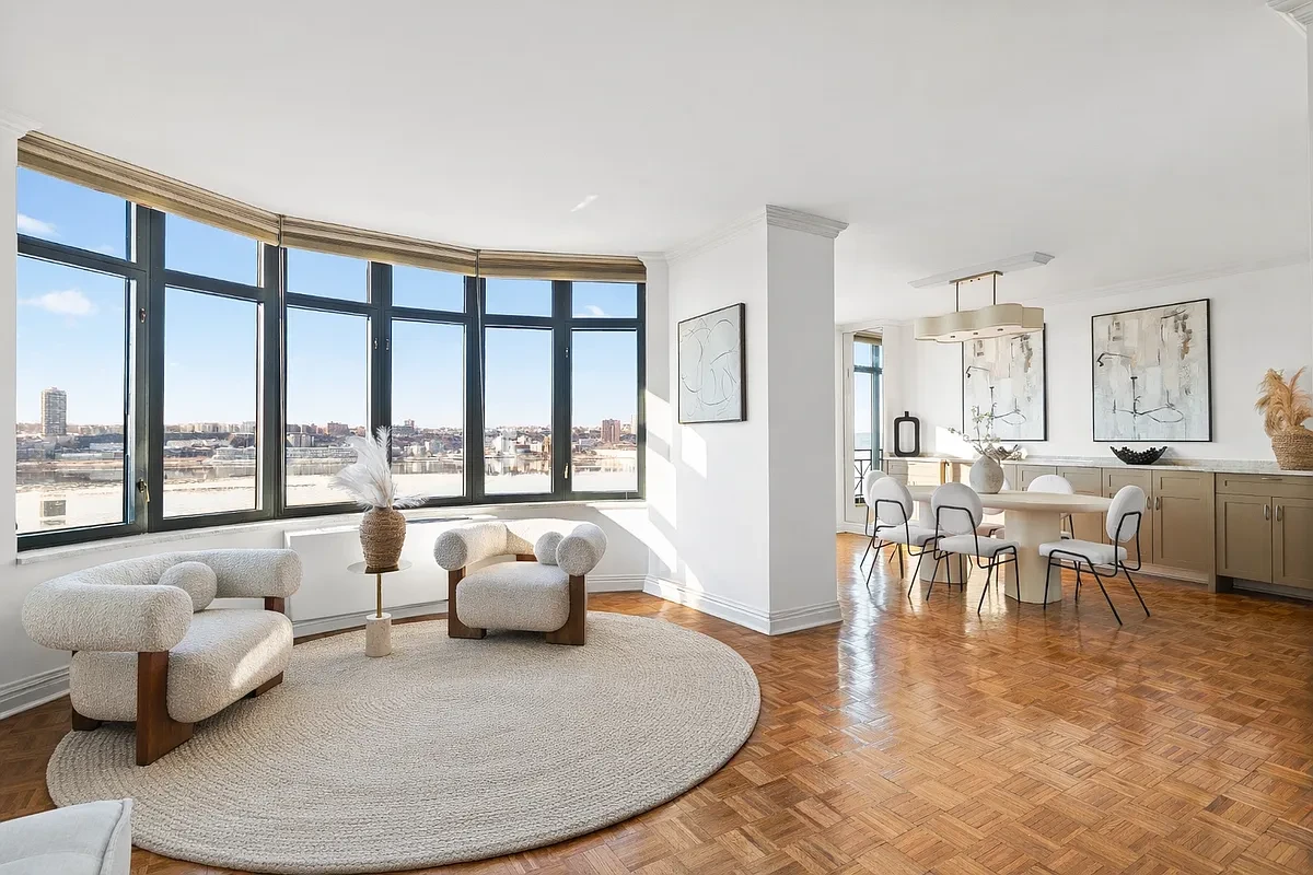 Modern living space with large windows